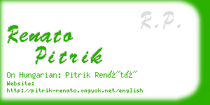 renato pitrik business card